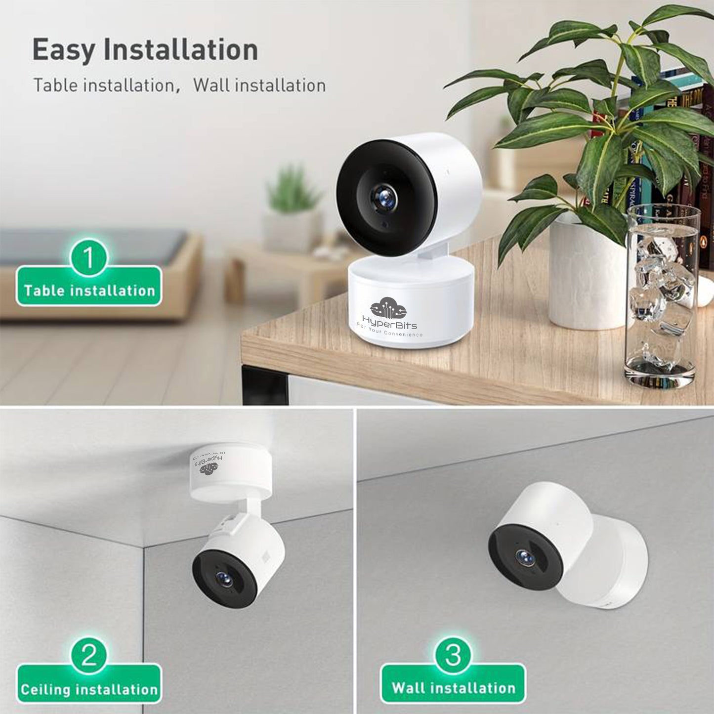 HYERBITS - indoor wireless security camera
